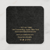 ロゴ金ゴールドラグジュアリーフレーム名刺の追加 スクエア名刺 (裏面)