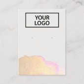 ロゴ金ゴールド水彩抽象芸術イヤリングディスプレイの追加 名刺 (正面)