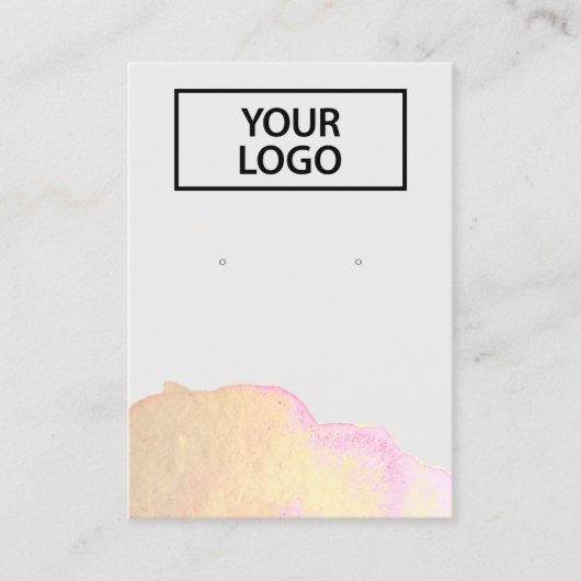 ロゴ金ゴールド水彩抽象芸術イヤリングディスプレイの追加 名刺 (正面)