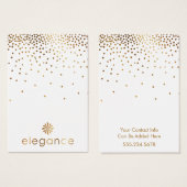 ロゴ金ゴールド紙吹雪イヤリングホルダー表示カード (正面&裏面)