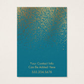 ロゴ金ゴールド紙吹雪ティール(緑がかった色)イヤリングホルダーディスプレイ (裏面)