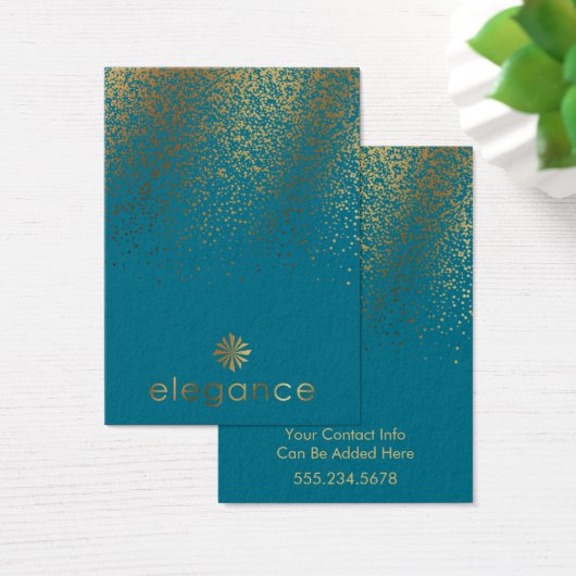 ロゴ金ゴールド紙吹雪ティール(緑がかった色)イヤリングホルダーディスプレイ (デスク)