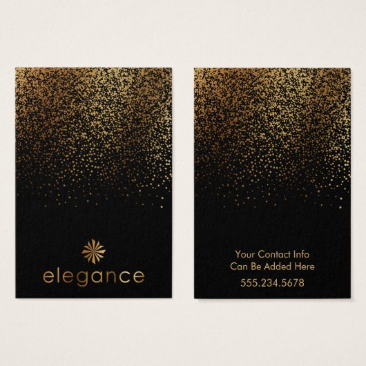 ロゴ金ゴールド紙吹雪ブラックイヤリングホルダーディスプレイ (正面&裏面)