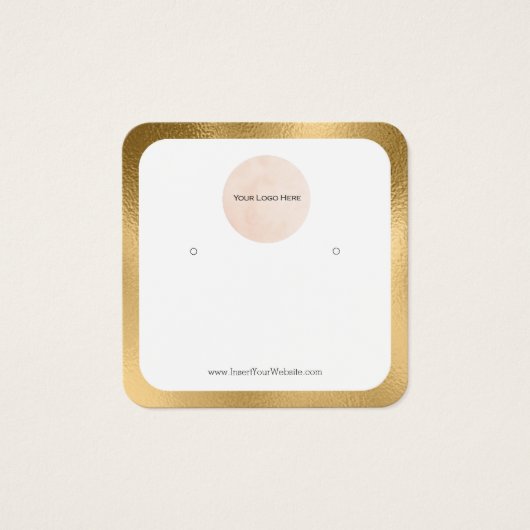 ロゴ金ゴールド縁ど入りイヤリングディスプレイカード (正面)