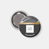 ロゴ金ゴールド、シルバー&ブラックスエード振興事業 マグネット (正面/裏面)