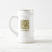 ロゴ金ゴールドQrコードビジネスブランディングバーウェアシンプル ビールジョッキ (左)