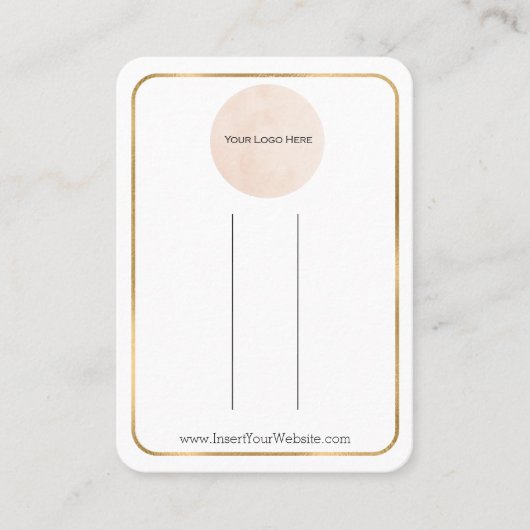 ロゴ金箔の弓のヘアクリップが垂直に表示 名刺 (正面)