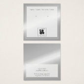 ロゴ銀氷金属フェイクイヤリング表示カード (正面&裏面)