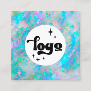 ロゴ青opal square名刺 スクエア名刺