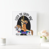 ロゴ項目 スクエア壁時計 (ホーム)