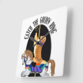 ロゴ項目 スクエア壁時計 (傾斜)