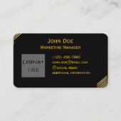 ロゴ高度qrコードwebサイト金ゴールドの前後 名刺 (正面)