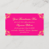 ロゴ鮮やかの豪華な華美ピンクの金ゴールド 名刺 (裏面)