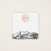 ロゴ黒と白のラウンドイヤリングディスプレイカード (正面)