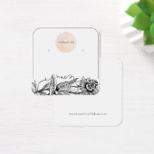 ロゴ黒と白のラウンドイヤリングディスプレイカード (デスク)