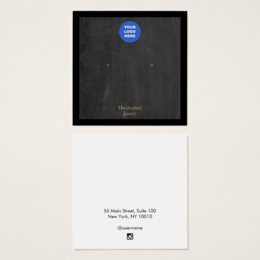 ロゴ黒のイヤリング素朴ディスプレイカードの追加 (正面&裏面)