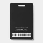 ロゴ黒フェイクゴールデンウェーブ従業員名ID バッジ (裏面)