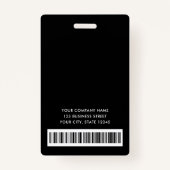 ロゴ黒フェイクゴールデンウェーブ従業員名ID バッジ (裏面)