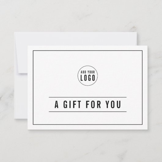 ロゴ黒線のギフト縁ど証明書を追加する (正面)