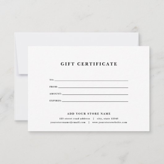 ロゴ黒線のギフト縁ど証明書を追加する (裏面)