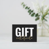 ロゴ黒金ゴールドギフト証明書 名刺 (スタンド正面)