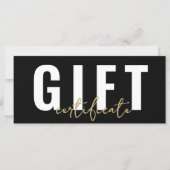 ロゴ黒金ゴールドスクリプトビジネスギフト証明書 (正面)