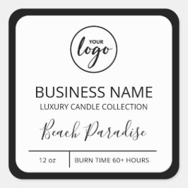 ロゴ黒Soy Candleラベル縁どを追加する スクエアシール