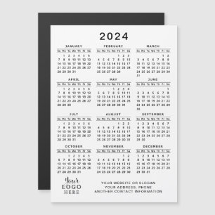 ロゴ2024磁気カレンダープロモーションホワイトブラック
