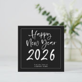 ロゴ2026カレンダーQRコード会社新年黒番 シーズンカード (スタンド正面)