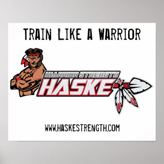 ロゴ2、www.haskestrength.com、戦士のようにトレーニング ポスター (正面)