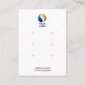 ロゴ3ペアのイヤリング表示ホルダーホワイトの追加 名刺 (正面)