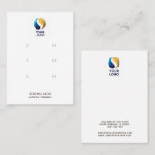 ロゴ3ペアのイヤリング表示ホルダーホワイトの追加 名刺 (正面/裏面)