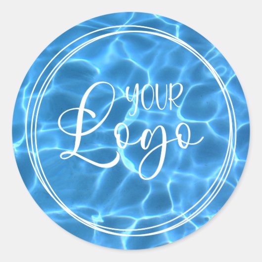 ロゴ3白リングや輪アクアブルースイミングプール ラウンドシール (正面)