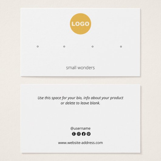 ロゴ4スタッドイヤリングホール表示カードの追加 (正面&裏面)