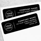 ロゴ4ラインの文字ブラックビジネス差出人住所 ラベル