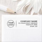 ロゴ4ラインの文字ホワイトビジネス差出人住所 ラベル (インサイチュ)