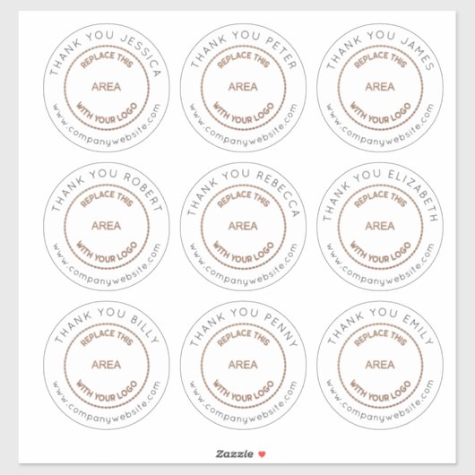 ロゴ9大きな個人名感謝してい付き社員代表 シール (シート)