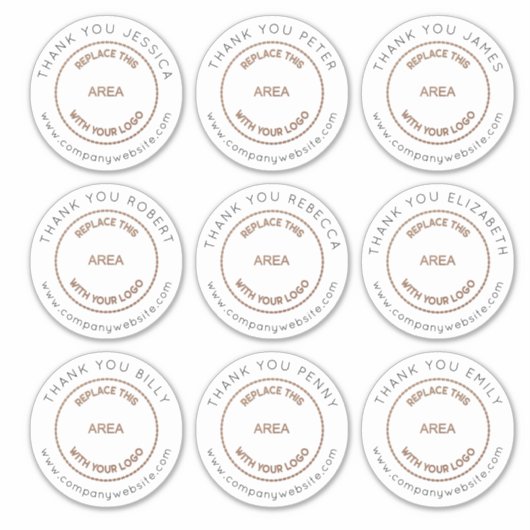 ロゴ9大きな個人名感謝してい付き社員代表 シール (正面)