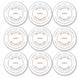 ロゴ9小さな個人名感謝してい付き社員代表 シール