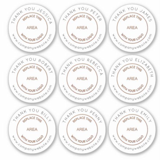 ロゴ9小さな個人名感謝してい付き社員代表 シール (正面)