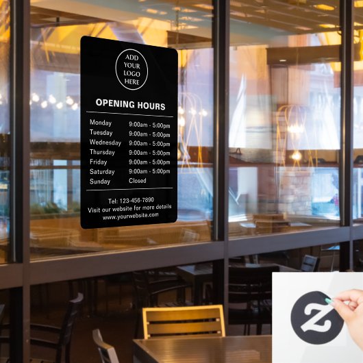 ロゴ ここ ストア アワーズ 法人 ビジネス カンパニー ウィンドウサイン (レストラン窓)