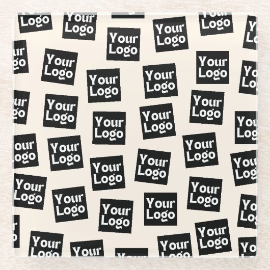 ロゴ/その他のアップロードされた画像 | ランダム配置 ガラスコースター (正面)