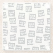 ロゴ/その他のアップロードされた画像 | ランダム配置 ガラスコースター (裏面)