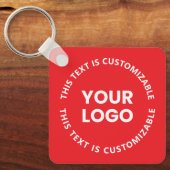ロゴ/アップロードされた画像および循環文字 | レッド キーホルダー (正面)