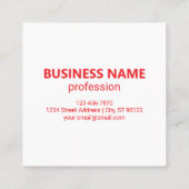 ロゴ/アップロードされた画像および循環文字 | レッド スクエア名刺 (裏面)