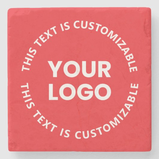 ロゴ/アップロードされた画像および循環文字 | レッド ストーンコースター (正面)