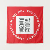 ロゴ/アップロードされた画像および循環文字 | レッド タペストリー (正面(横))