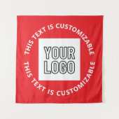 ロゴ/アップロードされた画像および循環文字 | レッド タペストリー (正面)