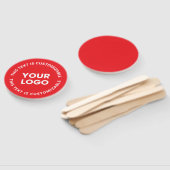 ロゴ/アップロードされた画像および循環文字 | レッド ハンドファン (組立なし)