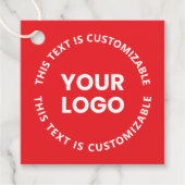 ロゴ/アップロードされた画像および循環文字 | レッド フェイバータグ (正面)